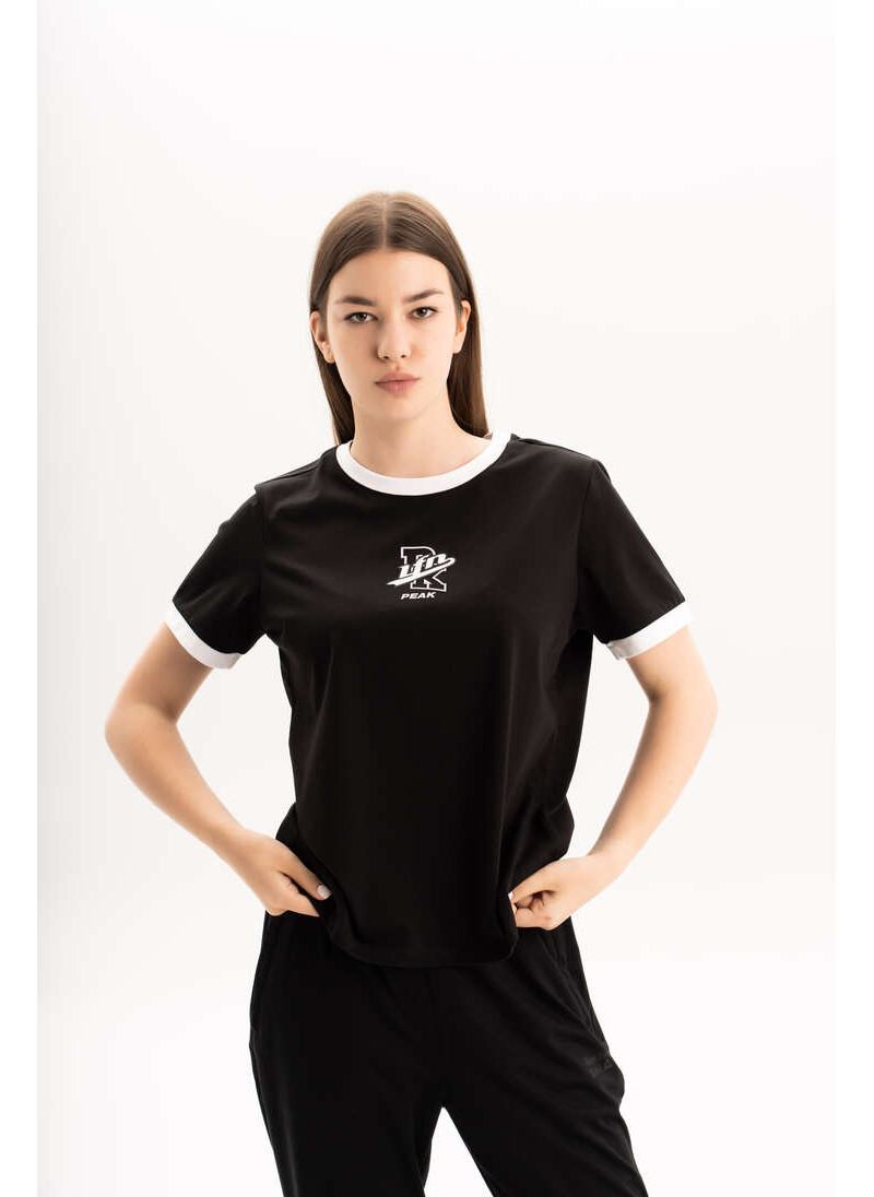Спортивная женская футболка (черная) FW6242188