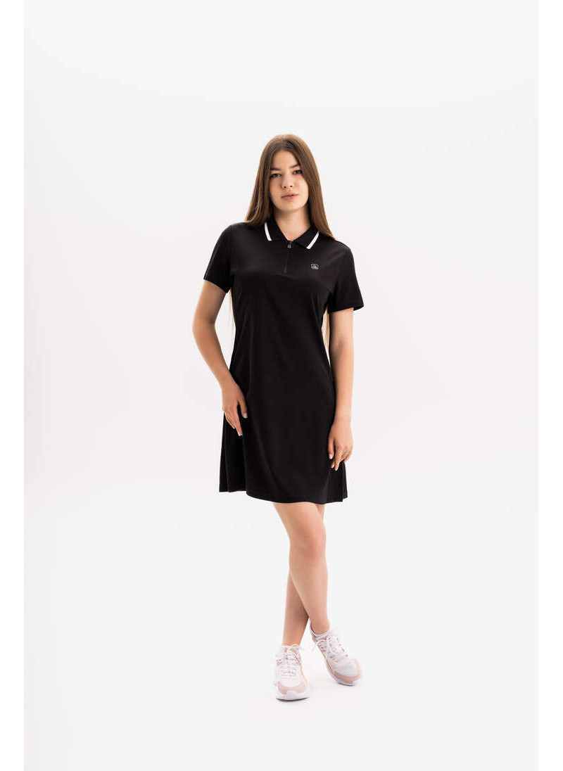 Элегантное платье в спортивном стиле (черный) FW6242752